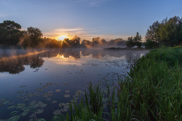 sunrise over the lake
