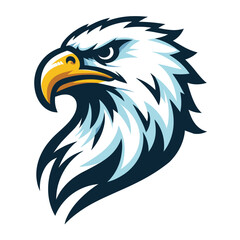 Obraz na płótnie Canvas bird eagle hawk head logo mascot design vector illustration isolated on white background