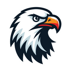 bird eagle hawk head logo mascot design vector illustration isolated on white background
