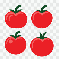 a set of tomato vector illustration isolated colorful tomato icons