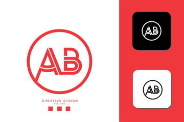 Alphabet letters icon logo AB or BA	