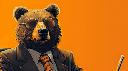 Bear Wearing Business Attire and Tie