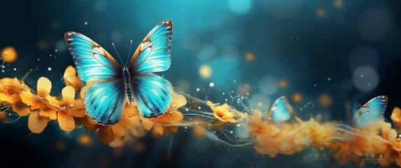 butterfly in the aquarium, background, wallpaper 