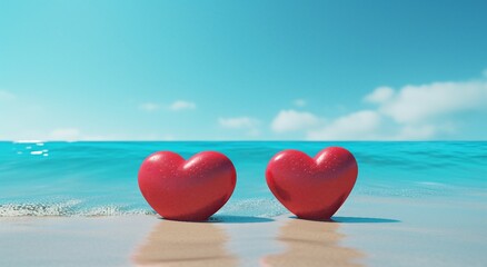 Fototapeta premium heart on the beach
