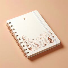 white book cover mockup layout design with shadows for branding, on peach background