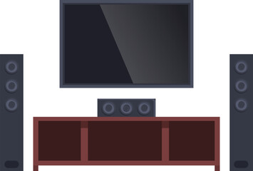 Electronic home theater icon cartoon vector. Family movie. Acoustic system