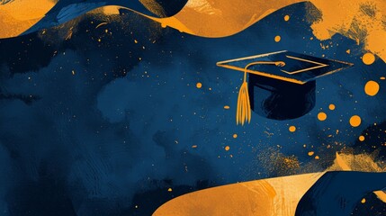 Online University Courses: Graduation Cap and Diploma and conceptual metaphors of Achievement and Accessibility