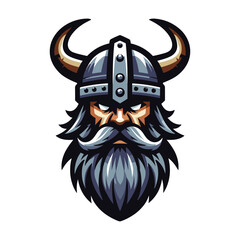 Viking head face vector illustration template, suitable for t shirt design, logo design, tattoo many more. Design isolated on white background