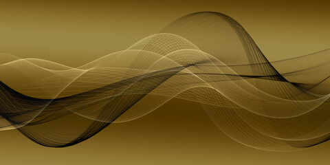 abstract background with waves, gold background with wave