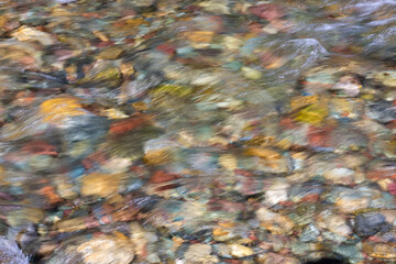 Colorful river rocks in Montana