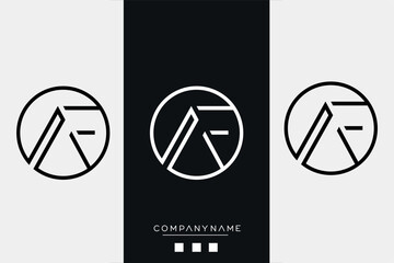 Alphabet Letters AF or FA Logo Monogram