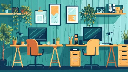 Home Office Efficiency: Organized Desks and Computers and conceptual metaphors of Productivity and Comfort