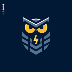 Owl Shield Logo. Tactical owl shield logo design color full vector