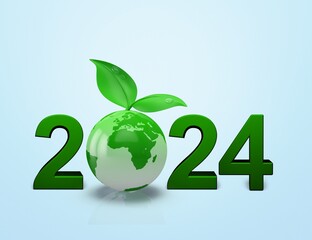 2024 New Year green recycling environment.