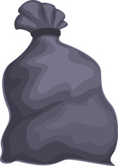 Trash bag icon cartoon vector. Package symbol. Basket bin clean