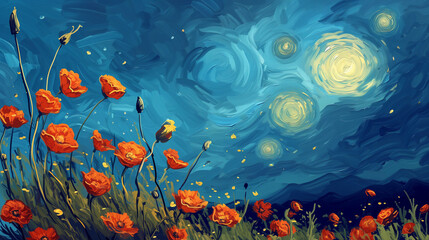 Fototapeta na wymiar Starry Night Background