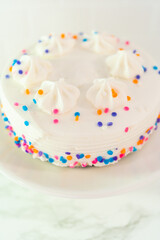 Birthday cake with funfetti sprinkles