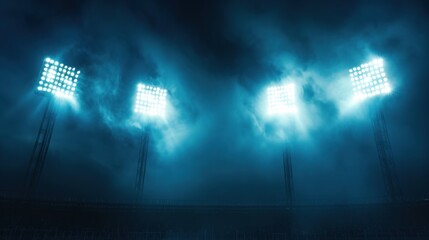 Illuminated Stadium at Night