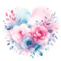 Heart of Roses: Watercolor Valentine's Day Elegance
