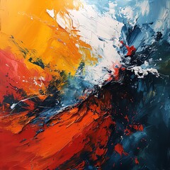 Vivid Abstract Painting in Primary Colors