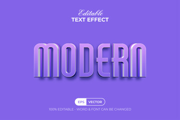 Obraz premium Modern Text Effect Purple 3D Style. Editable Text Effect.