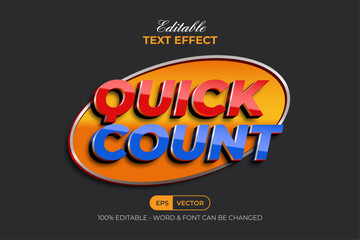3D Modern Text Effect Quick Count Style. Editable Text Effect.
