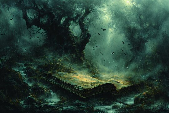 A Book of Secrets in a Magical Forest Generative AI