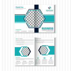 Modern Vector Colorful Business Bifold Brochure Design Template 