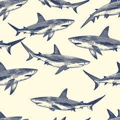 shark, pattern, design, ocean, nature