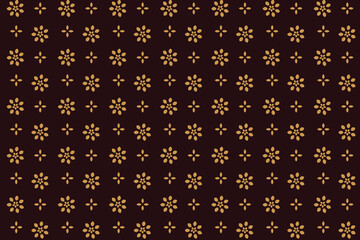 Flower geometric pattern. Seamless vector background. Brown and gold ornament. Ornament for fabric, wallpaper, packaging, Decorative print