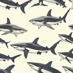 Naklejka premium shark, pattern, design, ocean, nature