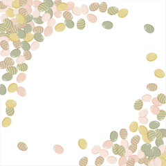 Happy Easter Banner. Pattern of eggs, flowers and twigs. For card, banner, poster, flyer, and web. Spring Festival. Vector illustration