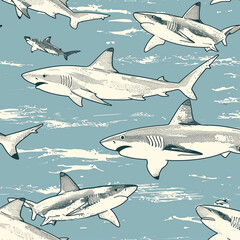 Fototapeta premium shark, pattern, design, ocean, nature