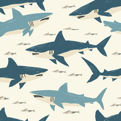 Obraz premium shark, pattern, design, ocean, nature