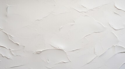 the wall is covered with white decorative plaster