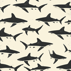 Fototapeta premium shark, pattern, ocean, blue, design