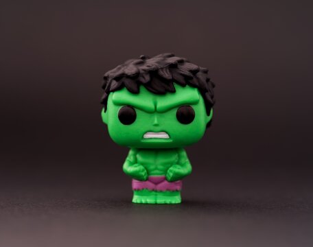Tambov, Russian Federation - January 07, 2024 The Hulk Funko POP Mini Vinyl Figure on a black background.