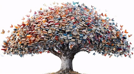 Book-a-Palooza: A Tree of Reading Delights Generative AI - obrazy, fototapety, plakaty