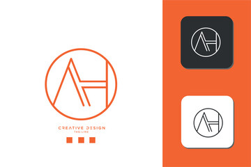 AH or HA Alphabet letters icon logo monogram	