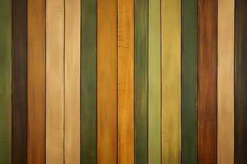 Earthy tones of brown and green stripes on a top-view wooden canvas, creating a calming ambiance.