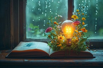 A Glowing Light in a Book: A Creative and Eco-Friendly Decoration for Your Home Generative AI