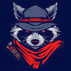 Minimalistic Logo Illustration of a Bandit