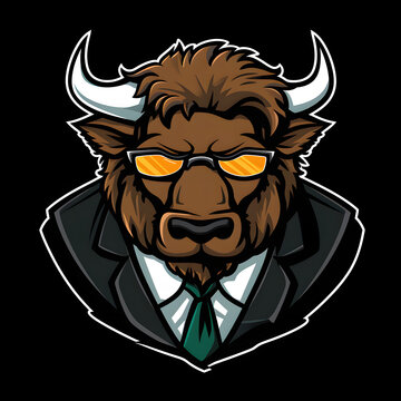 Logo Illustration of a Fancy Bull, Security Logo Concept 