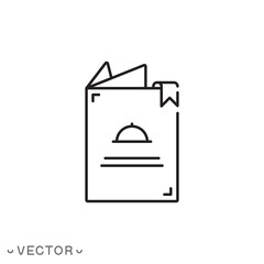 restaurant menu icon, food price list, food dishes list,thin line symbol isolated on white background, editable stroke eps 10 vector illustration