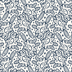Black and white pattern with doodle style. Vector