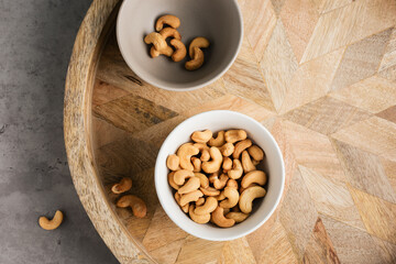 Roasted cashew nuts in a bowl.