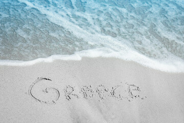 A Beautiful sea and sand on the shore vacation travel background