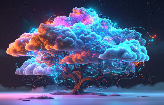 Cloud Networking, Crypto, AI, Firewall Network Security, Artificial Intelligence, Cyber Security, Cloud Managed, Circuit Board, AI Generated Art for Business and Technology