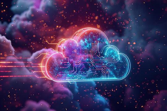 Cloud Networking, Crypto, AI, Firewall Network Security, Artificial Intelligence, Cyber Security, Cloud Managed, Circuit Board, AI Generated Art for Business and Technology