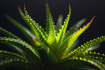 Naklejka na ściany i meble A captivating portrait of the radiant beauty and natural radiance of an Aloe Vera plant